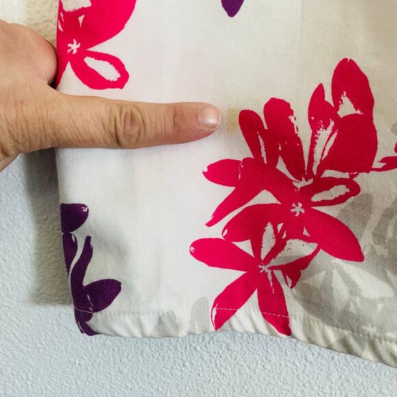 🍒 Columbia PFG Floral‎ Sundress Tie-Waist V-Neck Cotton Feminine Outdoors Small - Picture 9 of 9